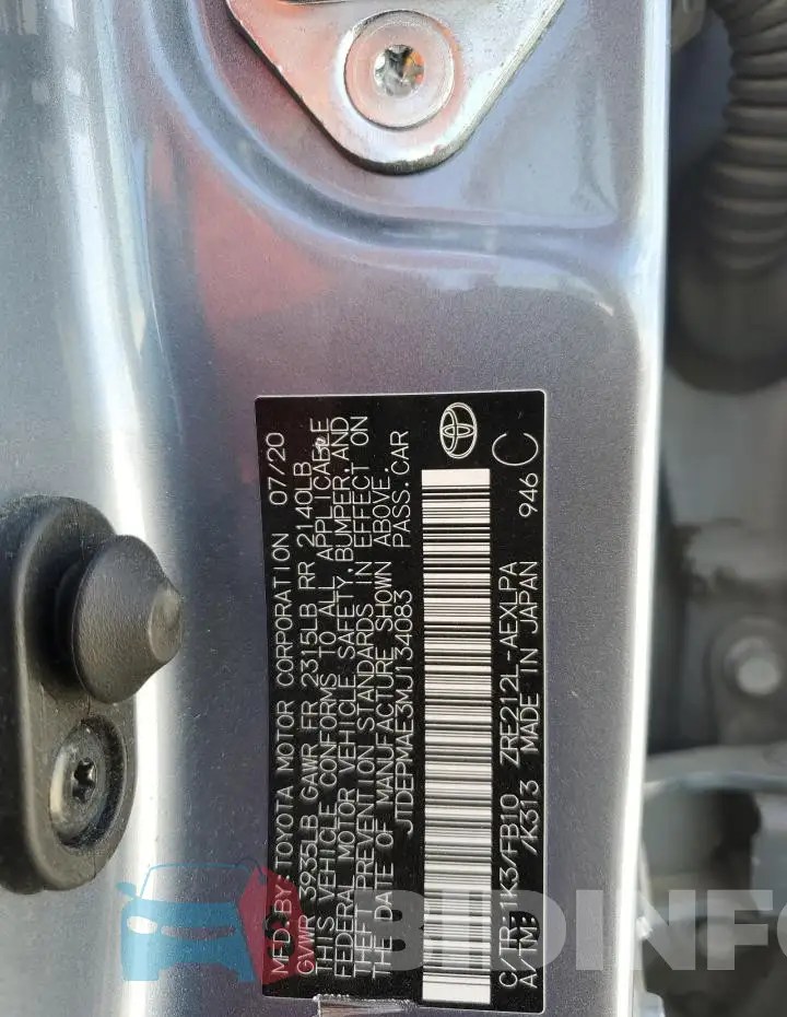 JTDEPMAE3MJ134083 Photo# 12