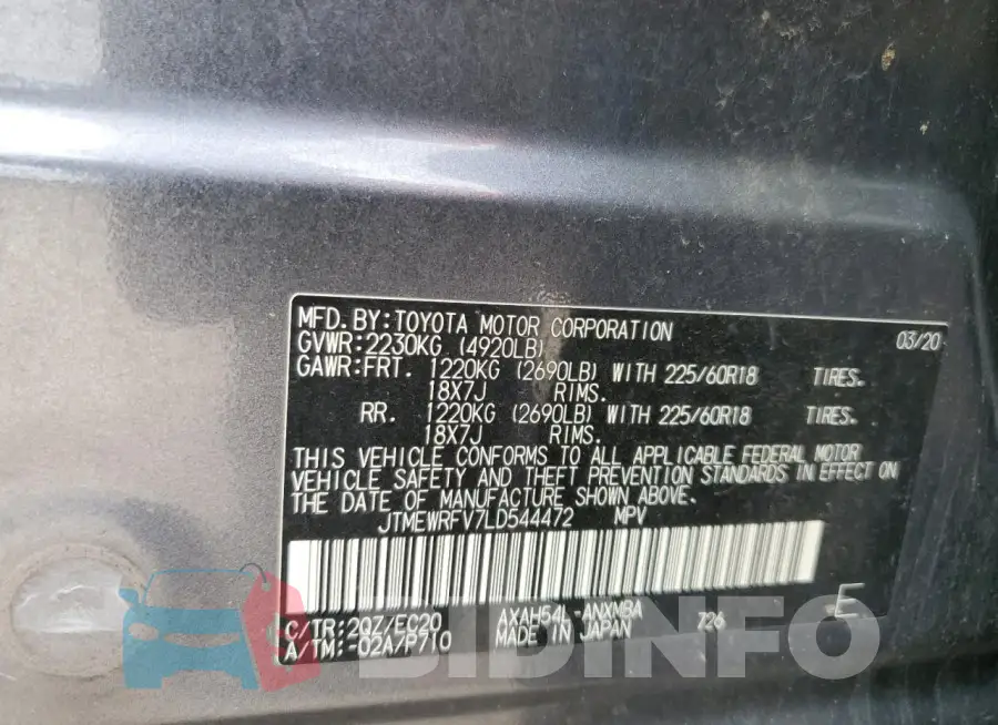JTMEWRFV7LD544472 Photo# 14