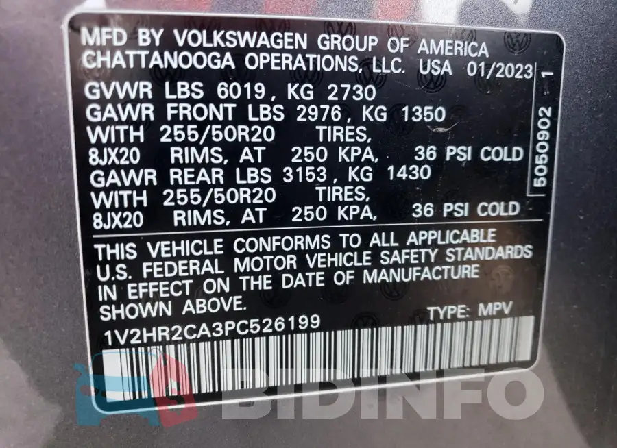 1V2HR2CA3PC526199 Photo# 13