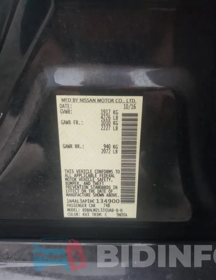 1N4AL3AP1HC134900 Photo# 12