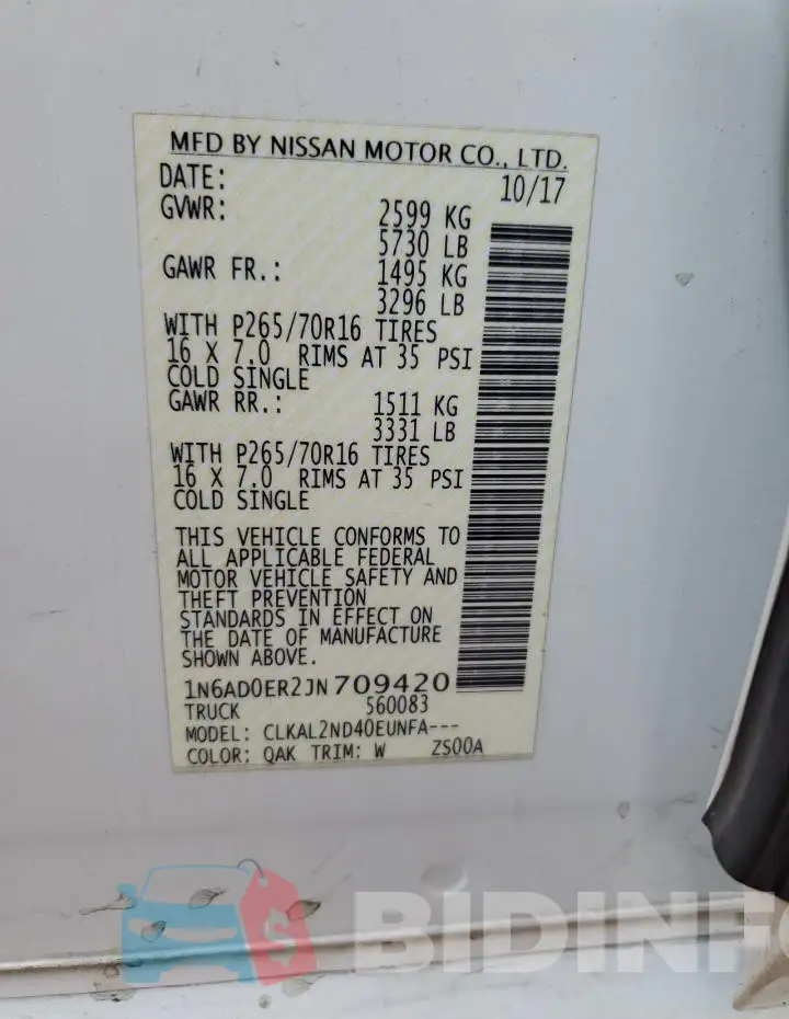1N6AD0ER2JN709420 Photo# 13