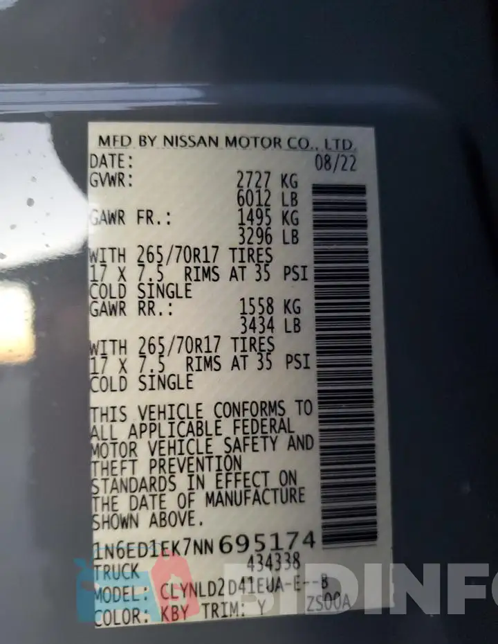 1N6ED1EK7NN695174 Photo# 13