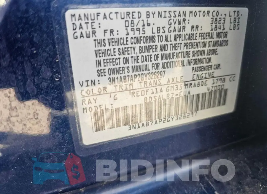 3N1AB7AP2GY328297 Photo# 10