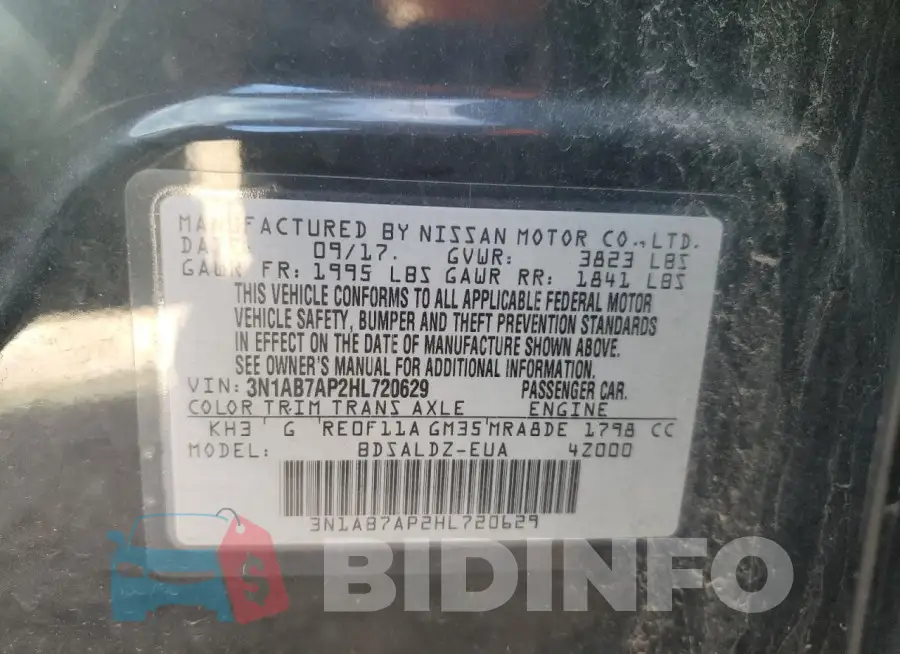 3N1AB7AP2HL720629 Photo# 12