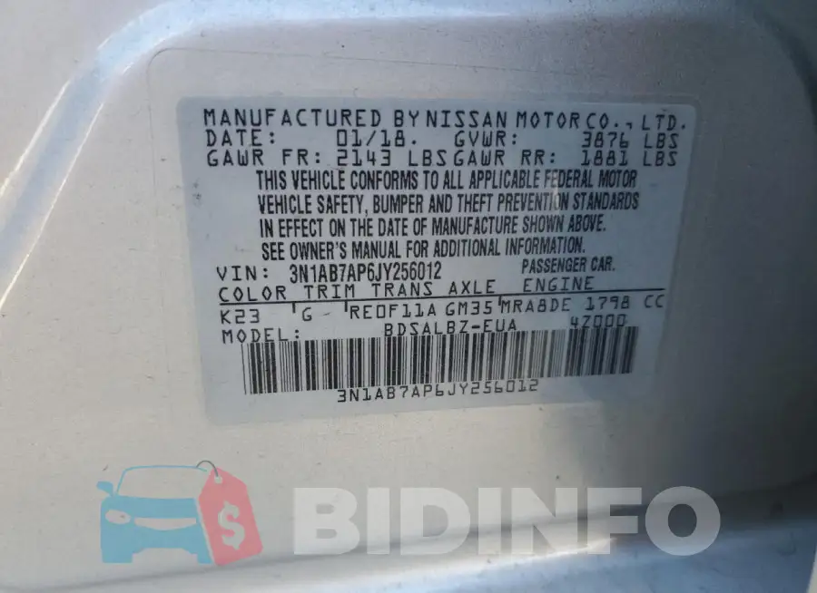 3N1AB7AP6JY256012 Photo# 12