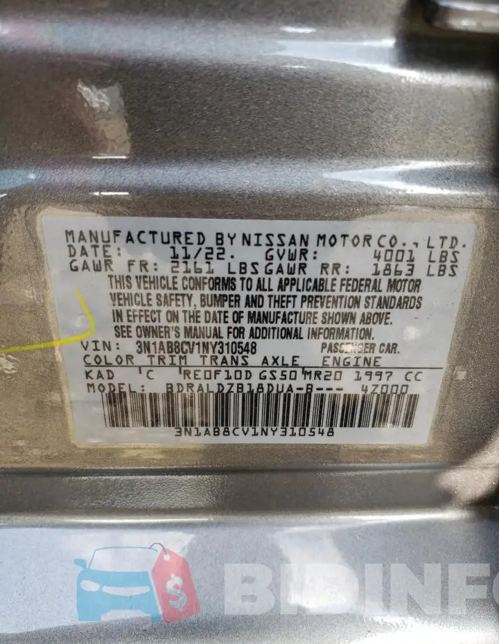 3N1AB8CV1NY310548 Photo# 12
