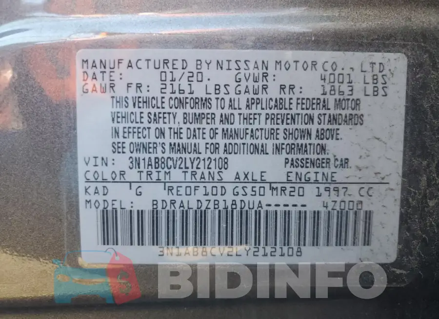 3N1AB8CV2LY212108 Photo# 13