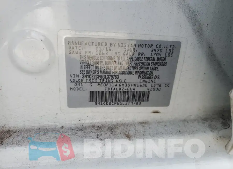 3N1CE2CP6GL379783 Photo# 12