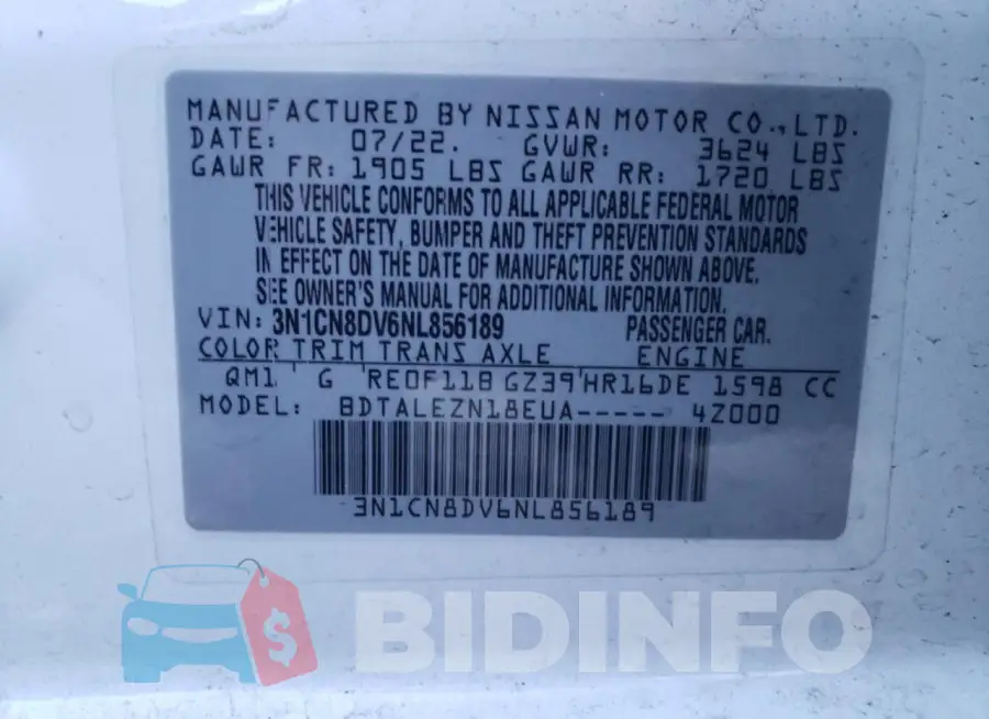 3N1CN8DV6NL856189 Photo# 12