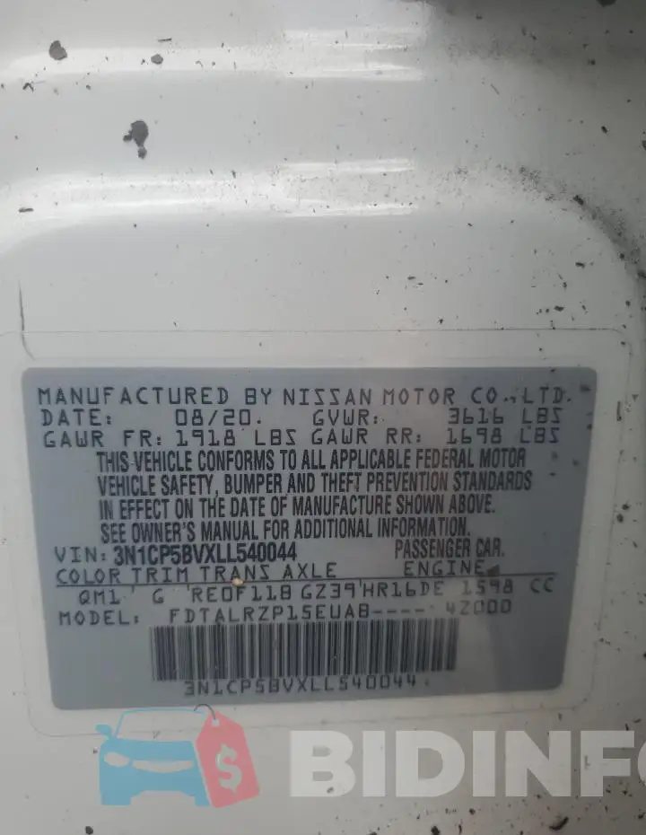 3N1CP5BVXLL540044 Photo# 14