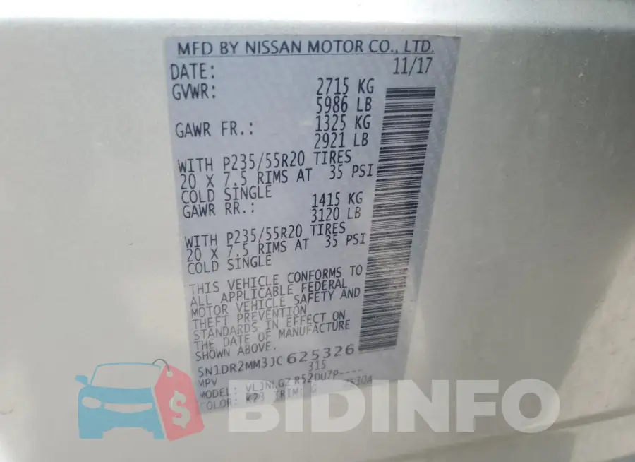 5N1DR2MM3JC625326 Photo# 13