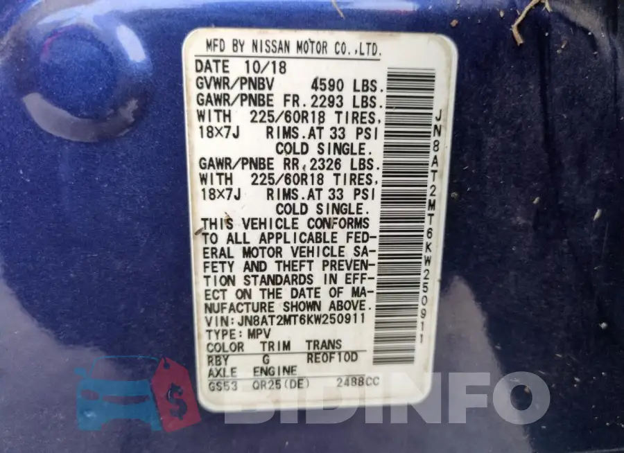 JN8AT2MT6KW250911 Photo# 13