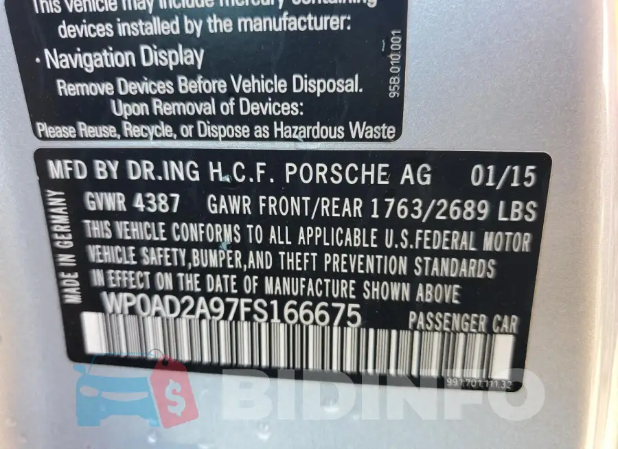 WP0AD2A97FS166675 Photo# 13