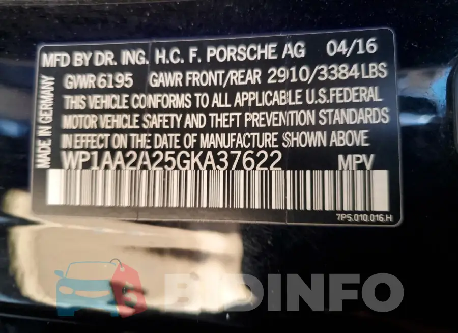 WP1AA2A25GKA37622 Photo# 13