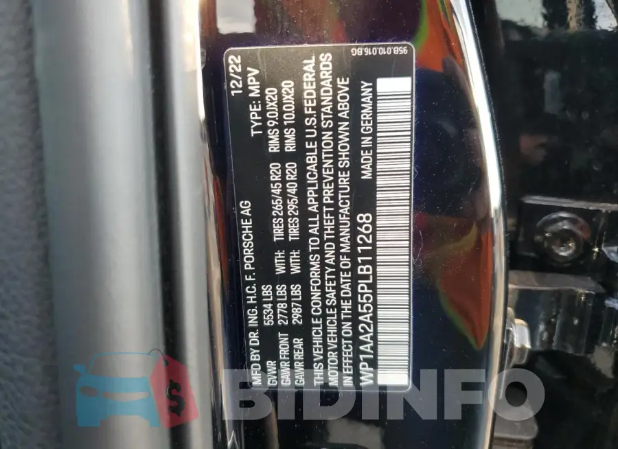 WP1AA2A55PLB11268 Photo# 14