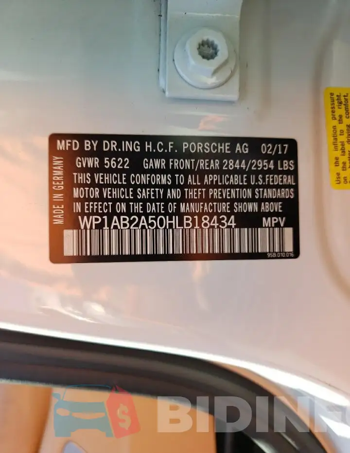 WP1AB2A50HLB18434 Photo# 13