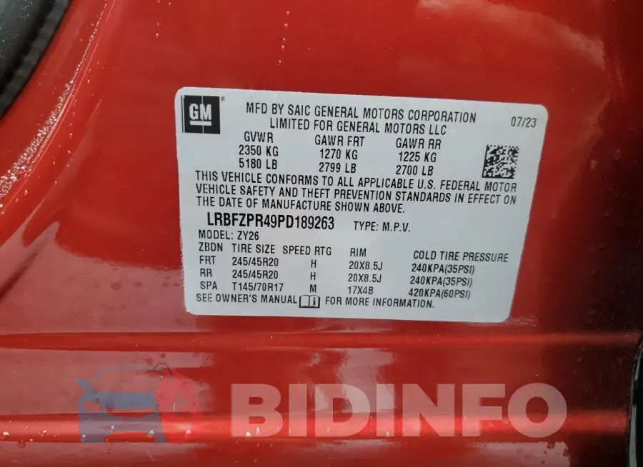 LRBFZPR49PD189263 Photo# 13