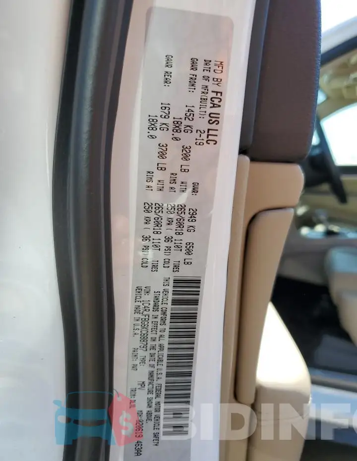 1C4RJFBG6KC688797 Photo# 12
