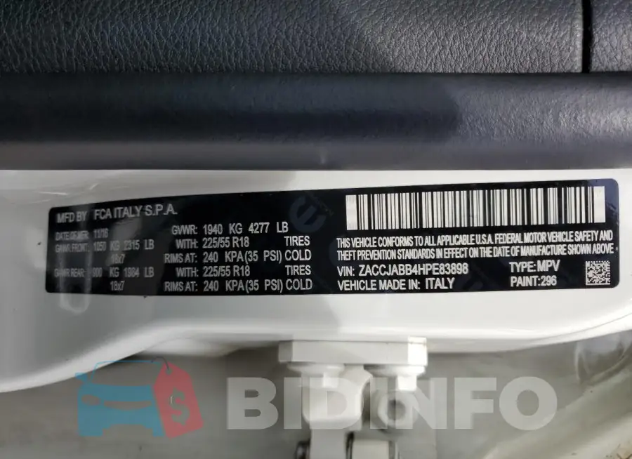 ZACCJABB4HPE83898 Photo# 14