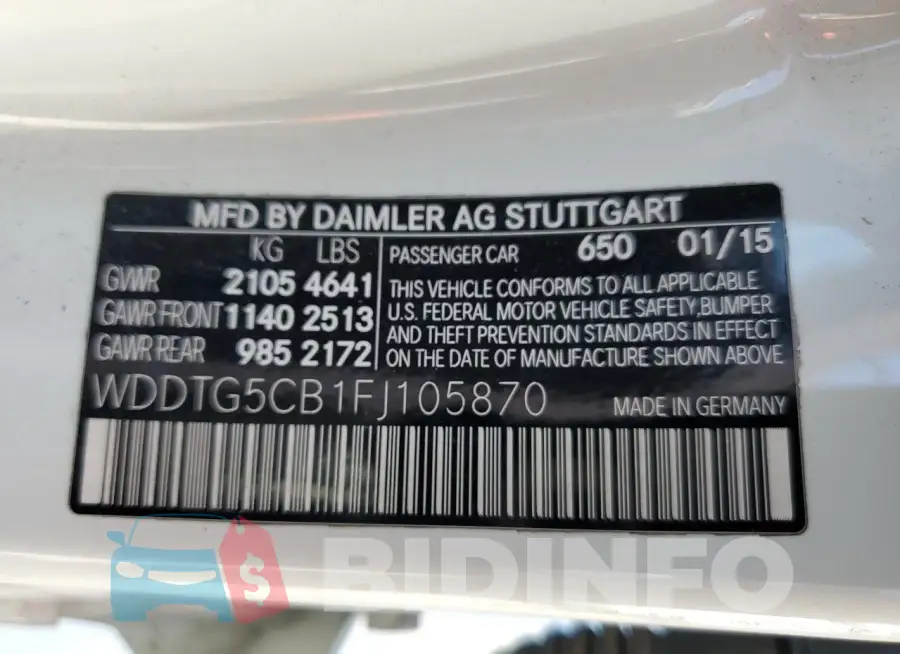 WDDTG5CB1FJ105870 Photo# 13
