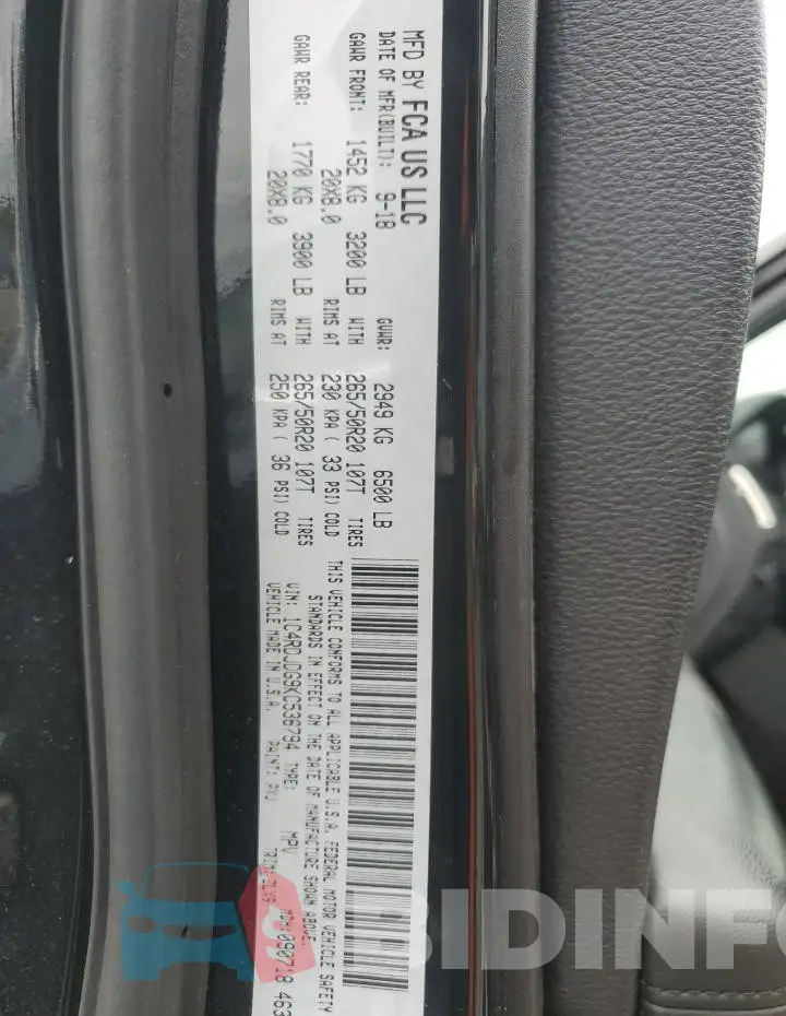 1C4RDJDG9KC536794 Photo# 13