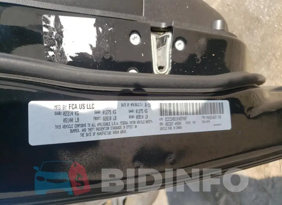2C3CDXBG1KH657087 Photo# 12