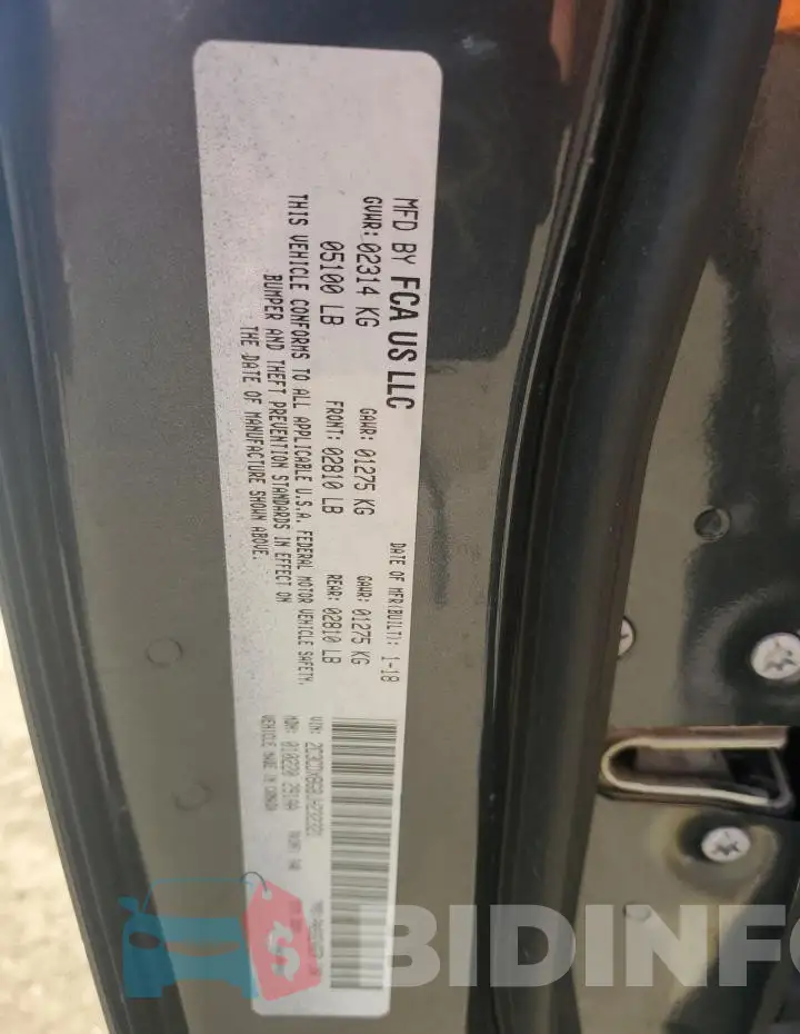 2C3CDXBG8JH232321 Photo# 12