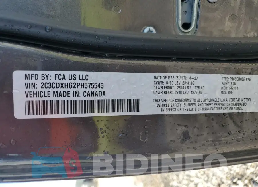 2C3CDXHG2PH575545 Photo# 13
