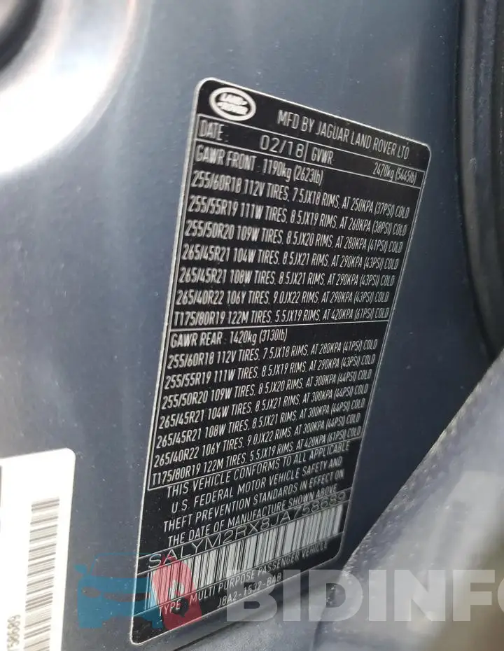 SALYM2RX8JA758689 Photo# 13