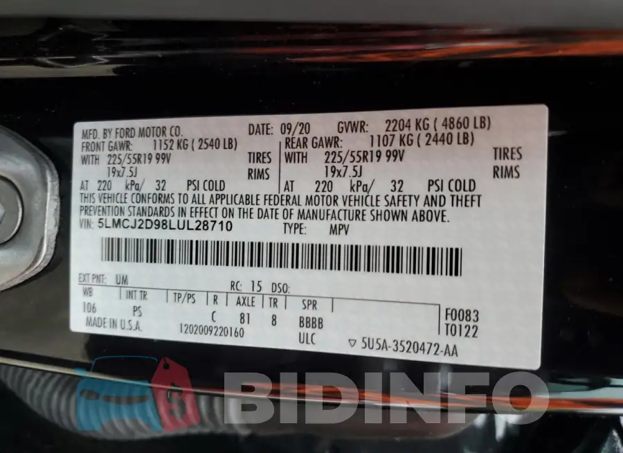 5LMCJ2D98LUL28710 Photo# 13