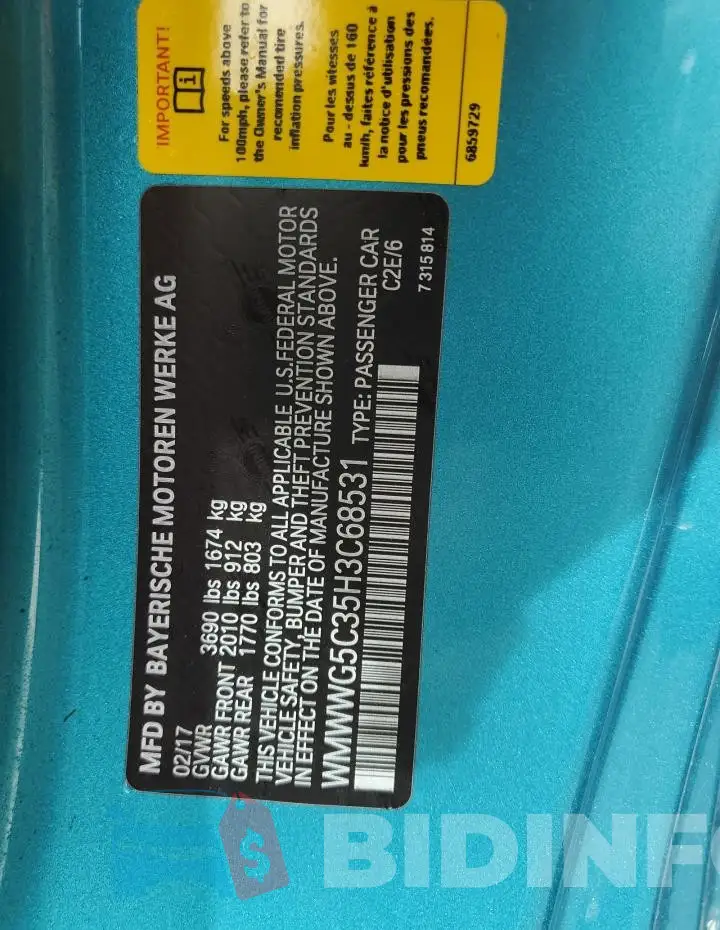 WMWWG5C35H3C68531 Photo# 13