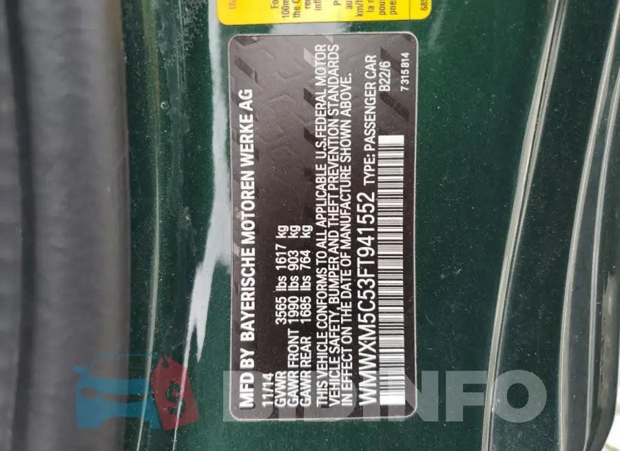 WMWXM5C53FT941552 Photo# 12