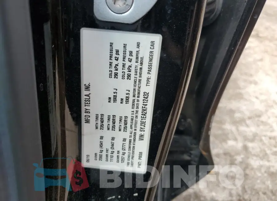 5YJ3E1EA2KF412432 Photo# 12