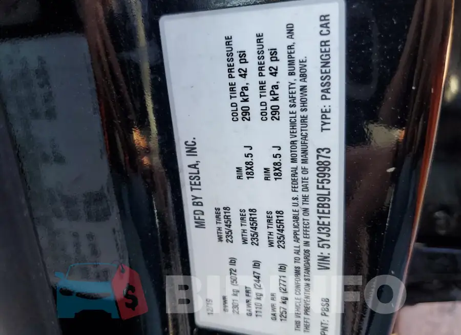5YJ3E1EB9LF599873 Photo# 12