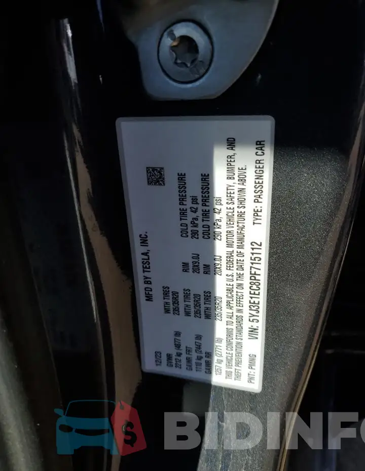5YJ3E1EC8PF715112 Photo# 12