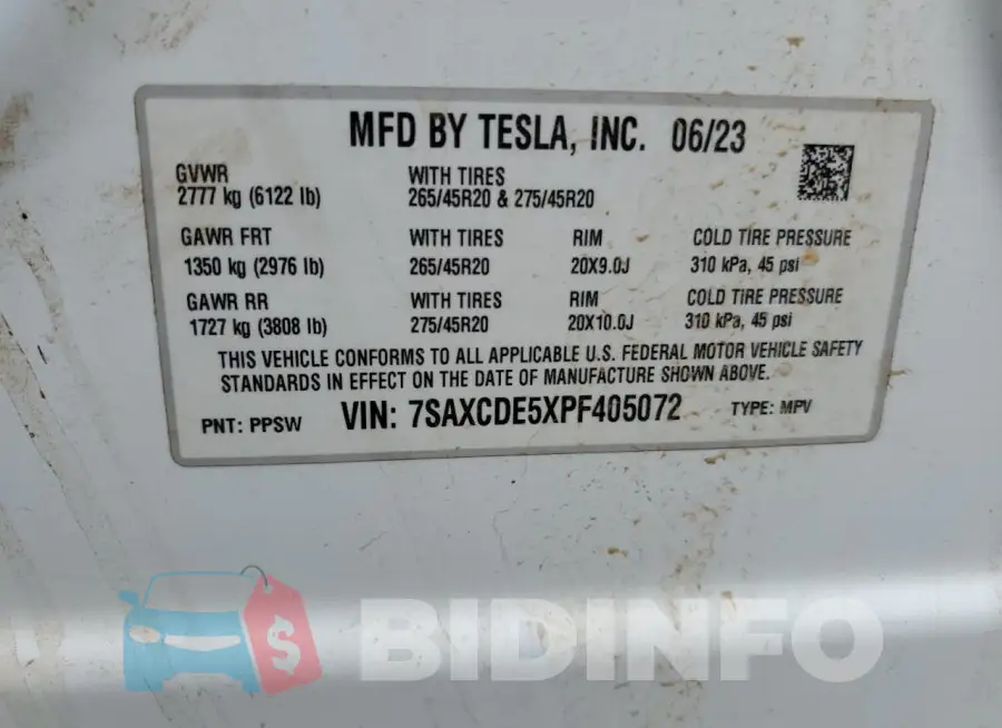 7SAXCDE5XPF405072 Photo# 12