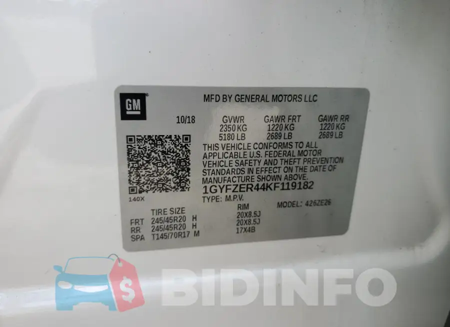 1GYFZER44KF119182 Photo# 13