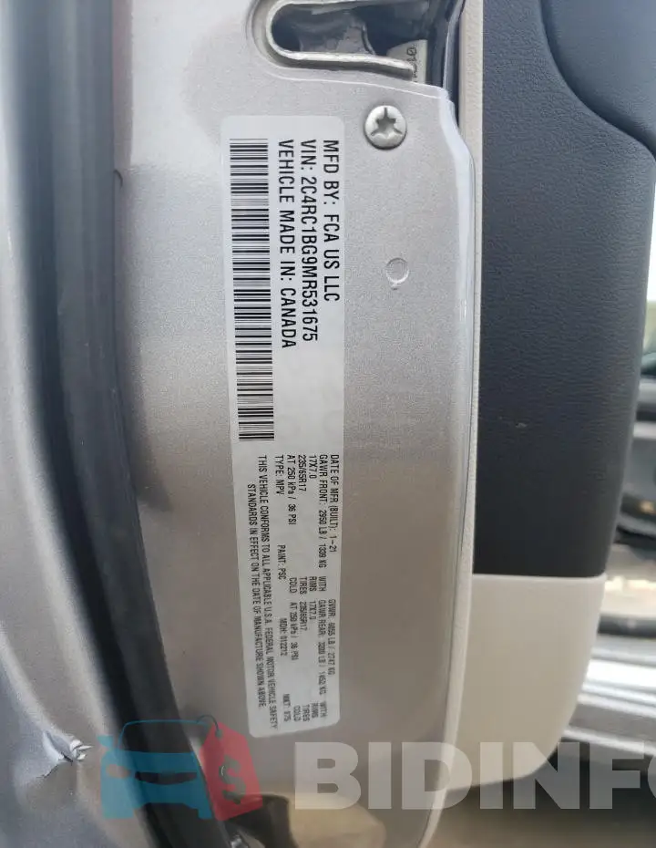 2C4RC1BG9MR531675 Photo# 12
