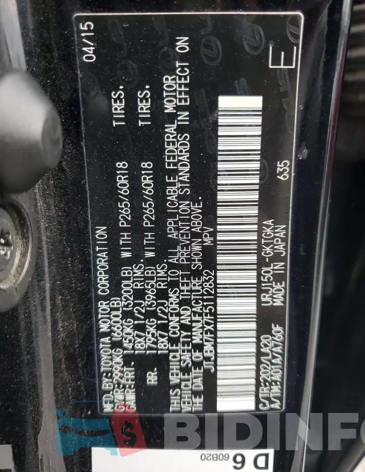 JTJBM7FX7F5112832 Photo# 13
