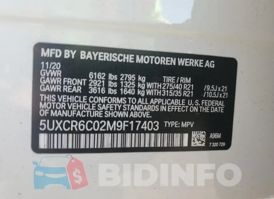 5UXCR6C02M9F17403 Photo# 12
