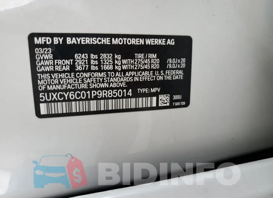 5UXCY6C01P9R85014 Photo# 13