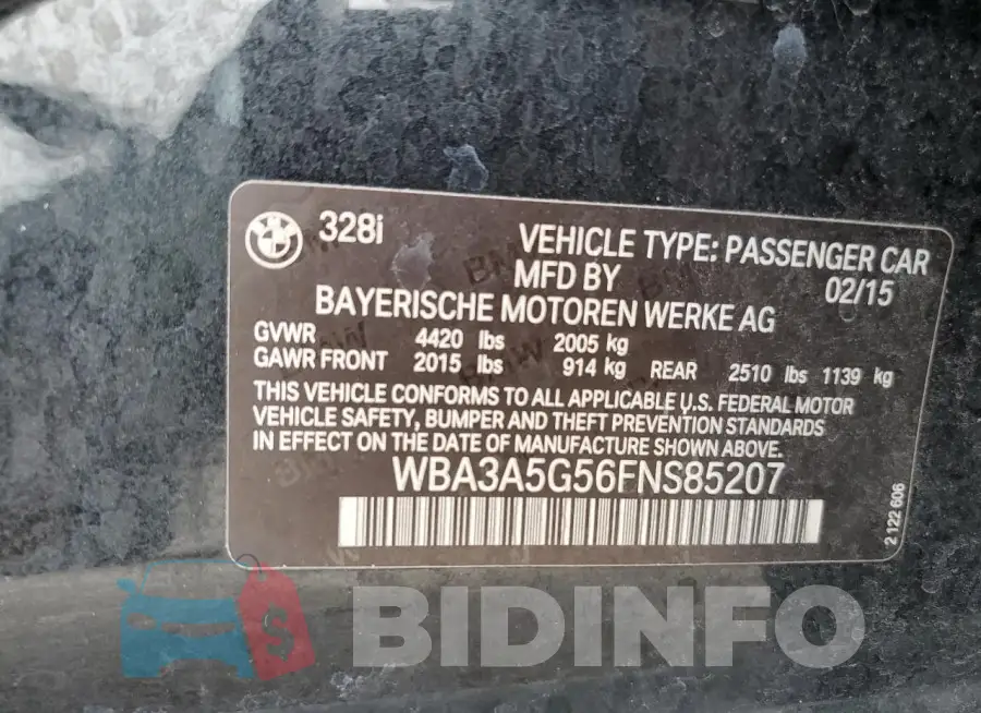 WBA3A5G56FNS85207 Photo# 12
