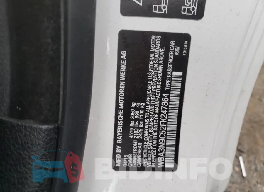 WBA3N9C52FK247864 Photo# 12