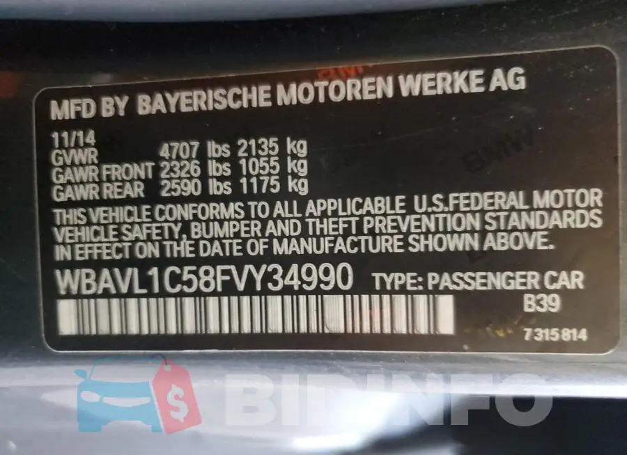 WBAVL1C58FVY34990 Photo# 12