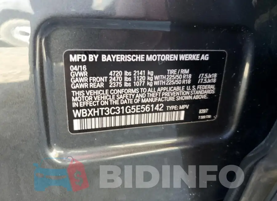 WBXHT3C31G5E56142 Photo# 13