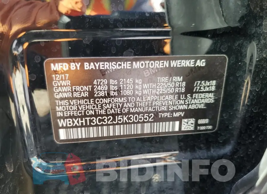 WBXHT3C32J5K30552 Photo# 13