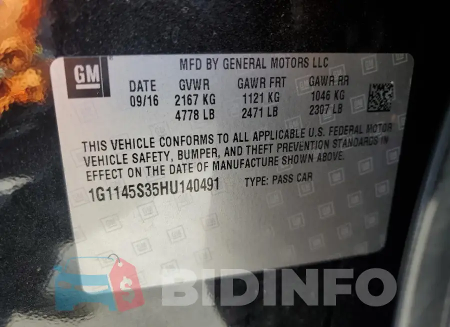 1G1145S35HU140491 Photo# 12