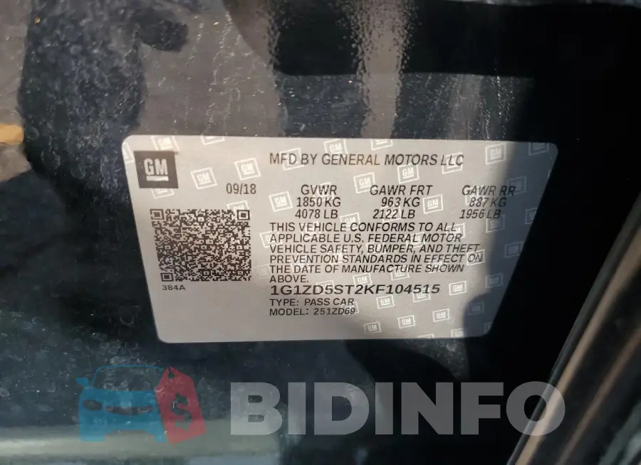 1G1ZD5ST2KF104515 Photo# 13