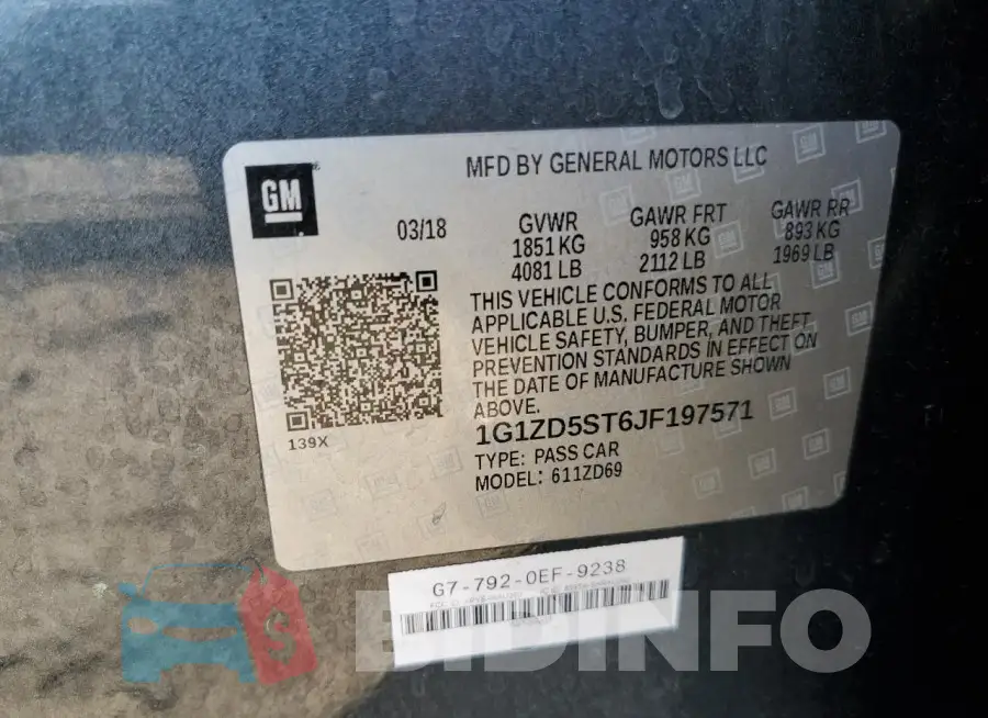 1G1ZD5ST6JF197571 Photo# 13