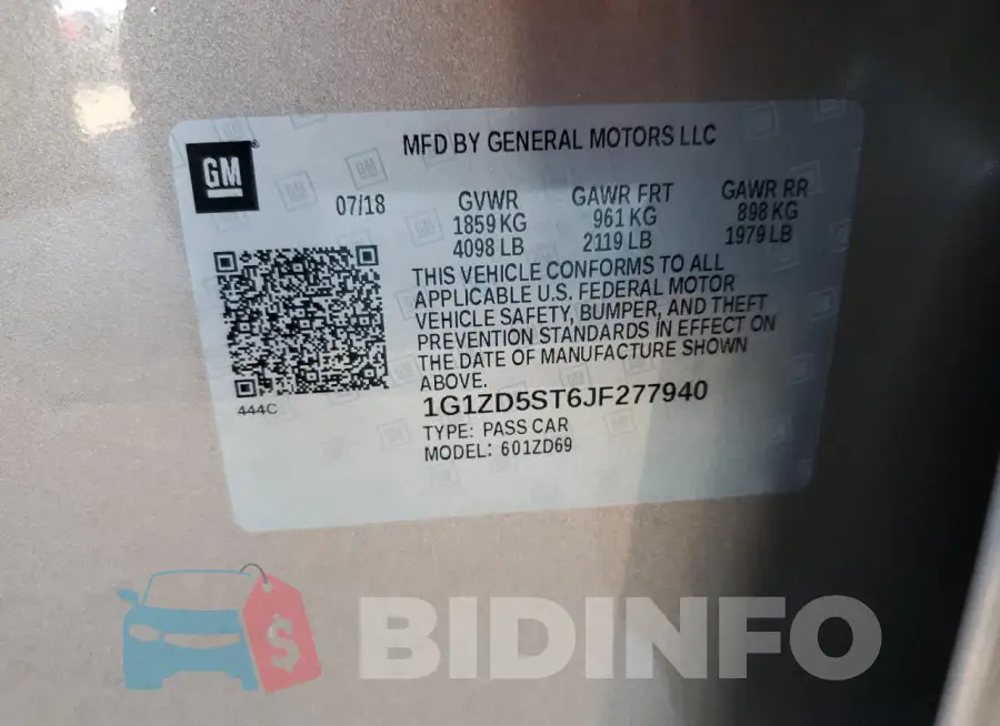 1G1ZD5ST6JF277940 Photo# 13
